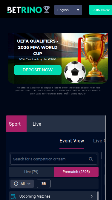 Betrino Casino Mobile Sports