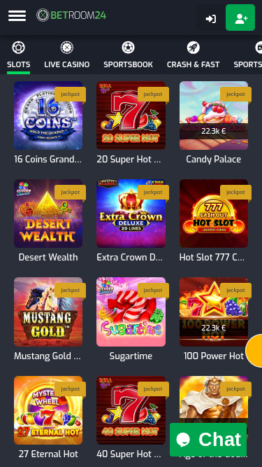 Jackpot mobile de Betroom24 Casino