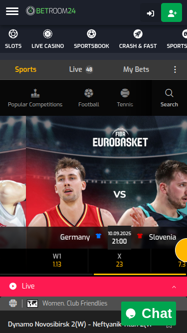 Sports mobiles de Betroom24 Casino