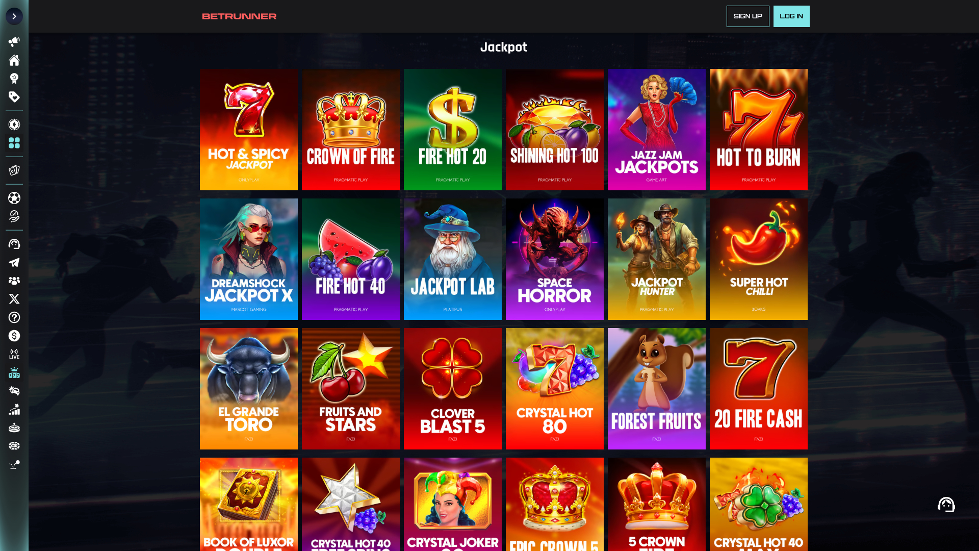 Jackpot sur ordinateur de BetRunner Casino