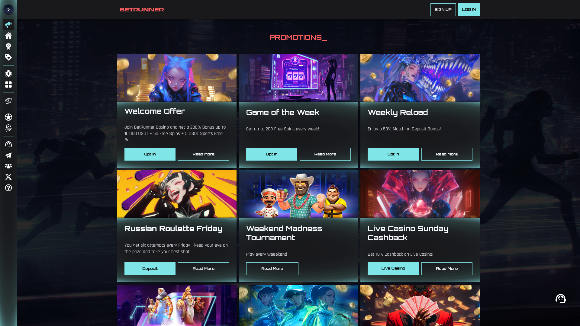 Promotions sur ordinateur de BetRunner Casino