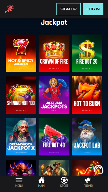 Jackpot mobile de BetRunner Casino
