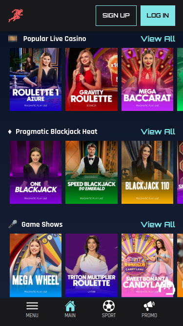 Croupier en direct mobile de BetRunner Casino