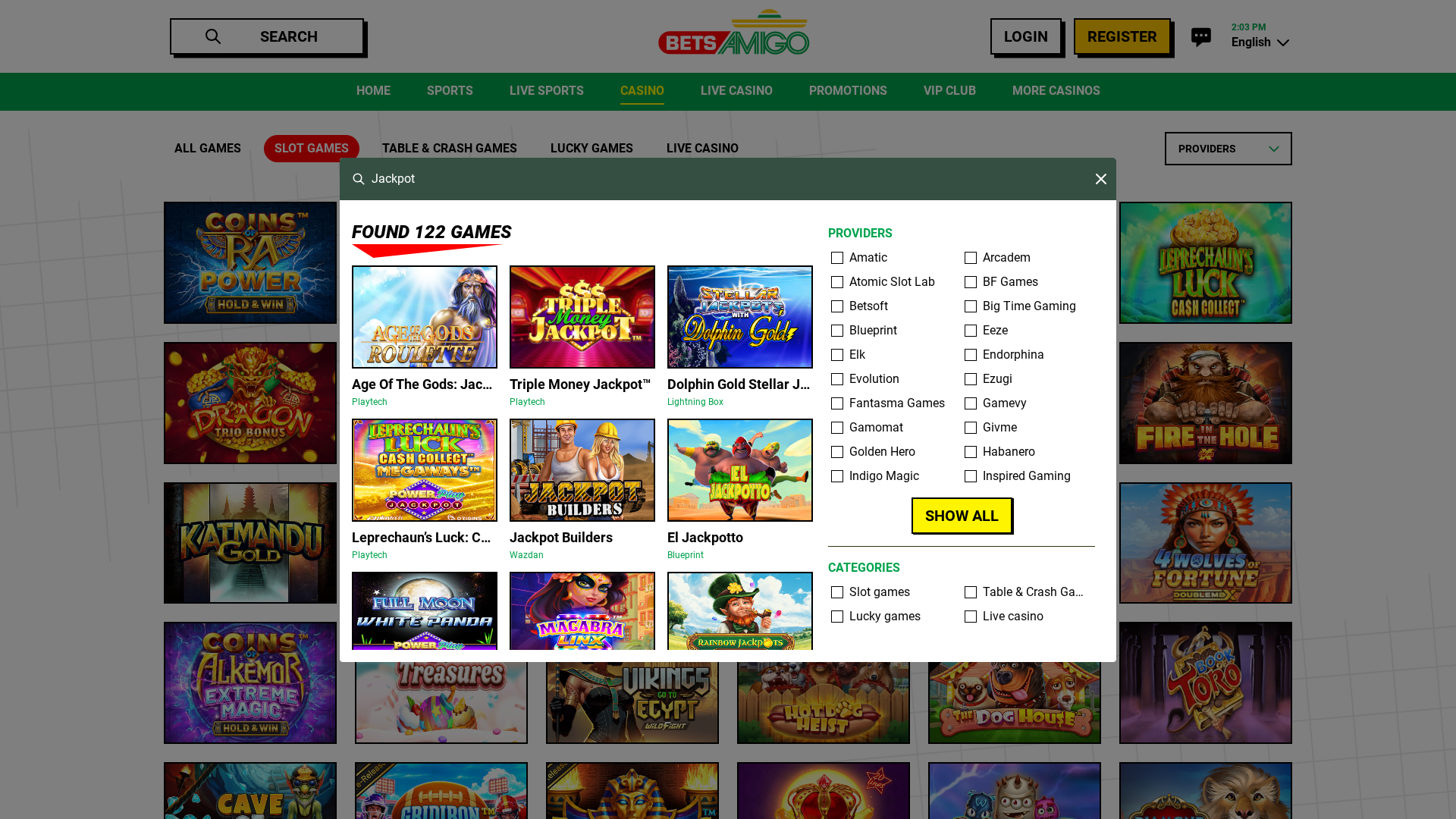 Bets Amigo Desktop Jackpot