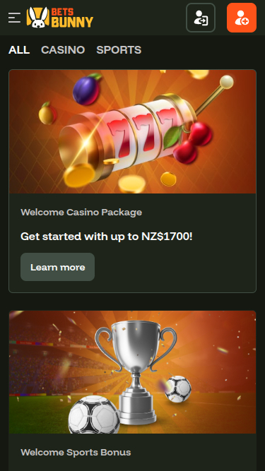 Promotions mobiles de Bets Bunny Casino