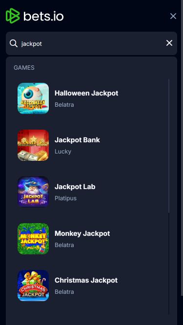 Jackpot mobile del casinò Bets.io