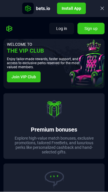 Programme VIP mobile Bets.io Casino