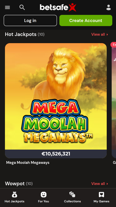 Betsafe Casino Mobile Jackpot