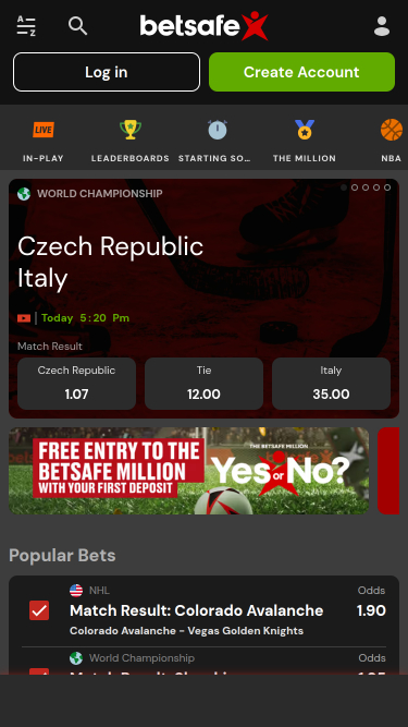 Betsafe Casino Mobile Sports