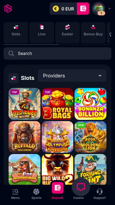 Изображение мобильных игр казино Betsio
