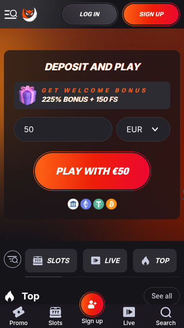 Betsomnia mobile Startseite