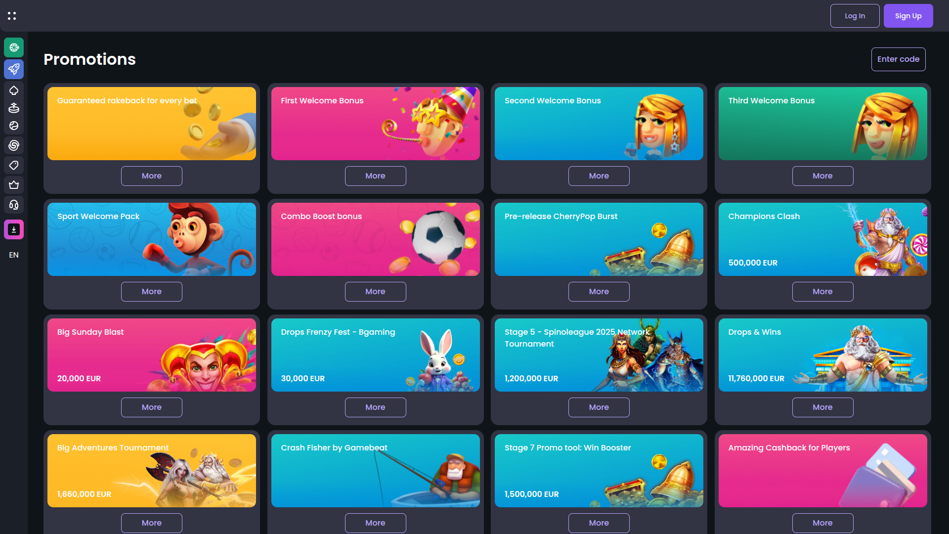 Promozioni desktop di Betspino