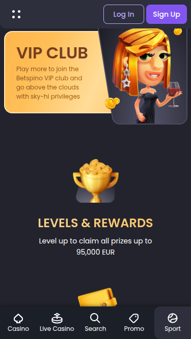 Programma VIP mobile Betspino