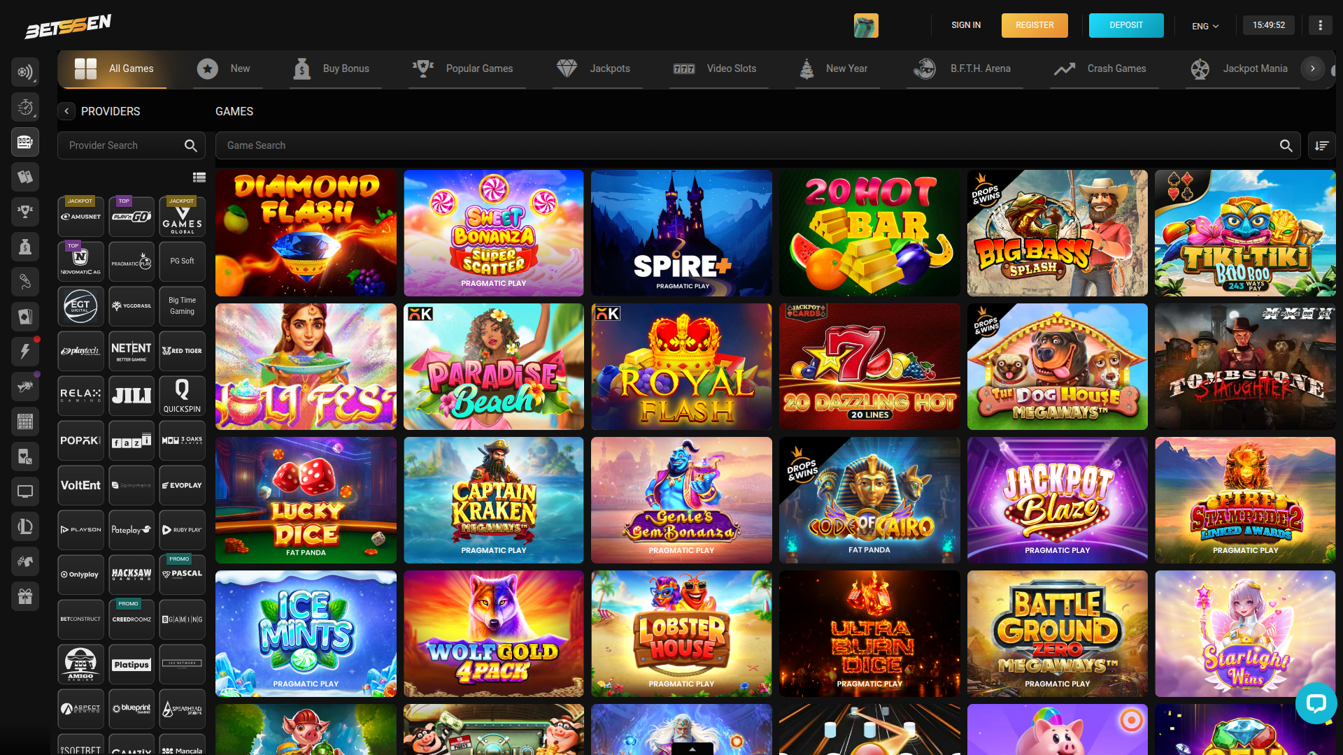 Juegos de escritorio de Betssen Casino