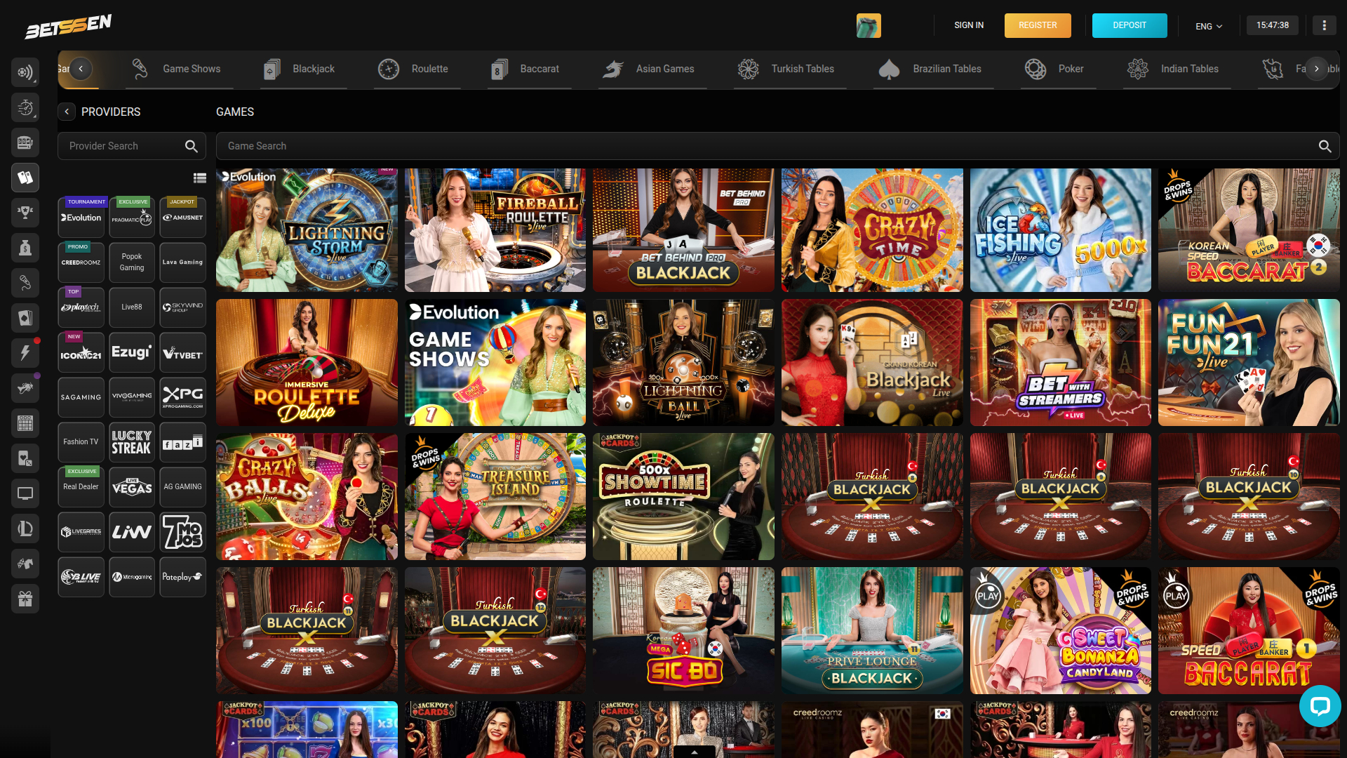 Crupier en vivo de escritorio de Betssen Casino