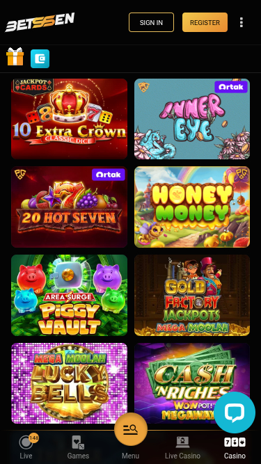 Bote móvil de Betssen Casino