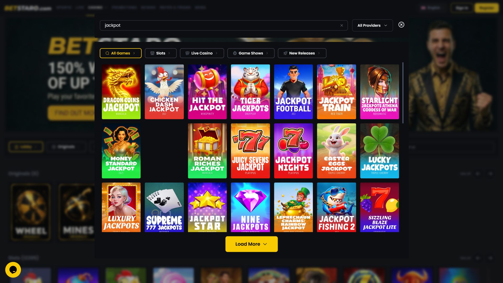 Betstaro Casino Desktop Jackpot