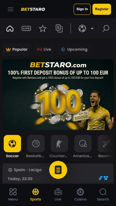 Betstaro Casino Mobile Sports
