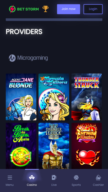 Desarrolladores de juegos móviles de BetStorm Casino