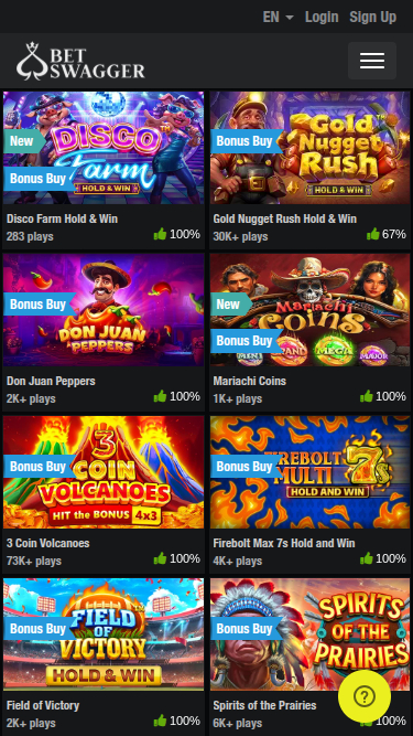 Jackpot mobile di BetSwagger Casino