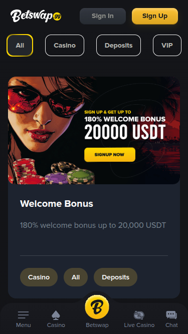 Promotions mobiles de Betswap.gg Casino