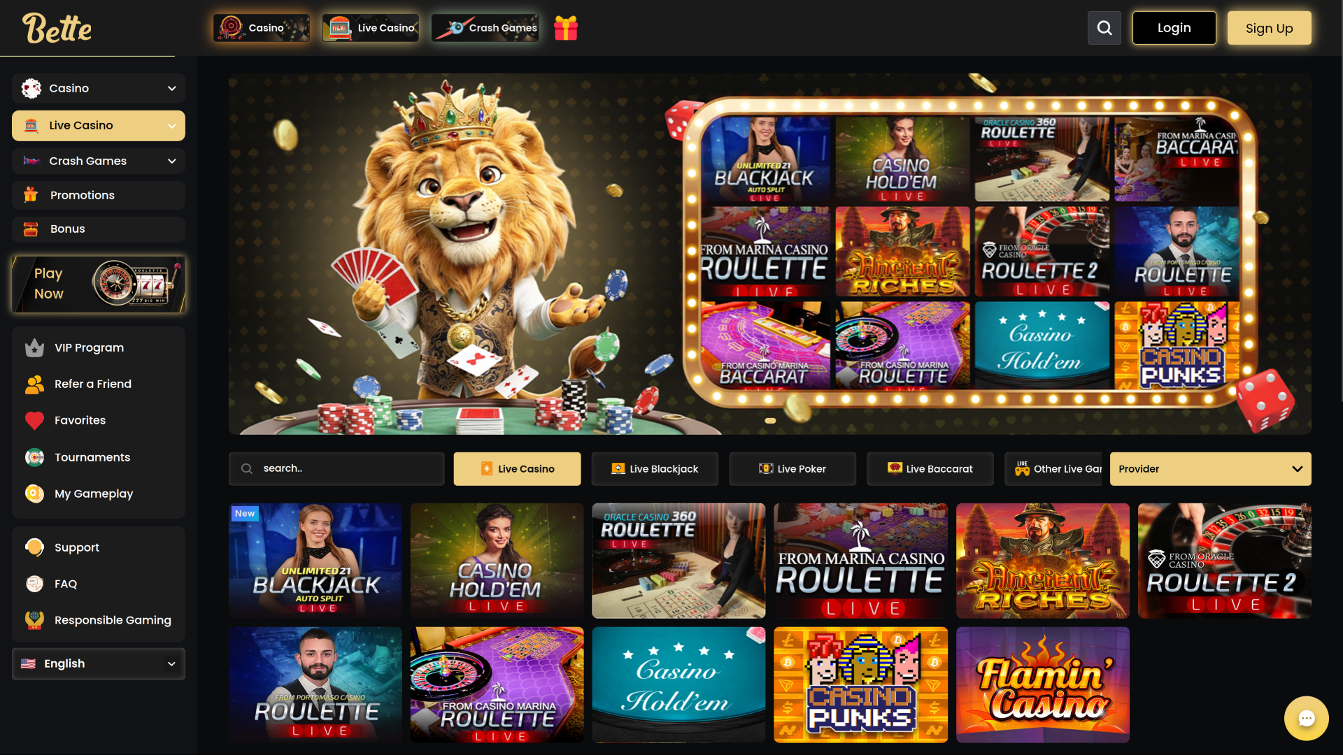 Betterwin Casino Десктоп Живой Дилер