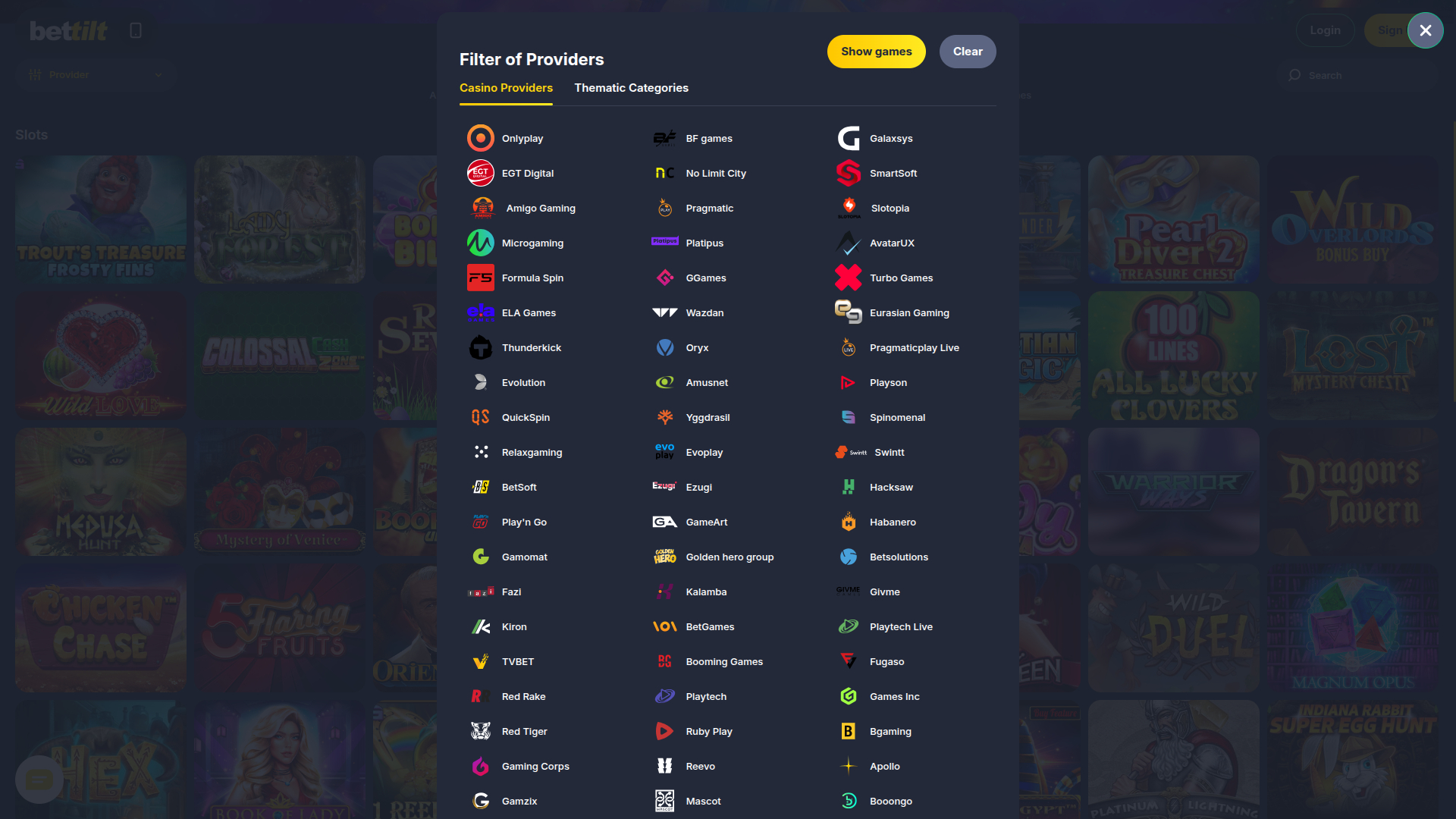 Desenvolvedores de jogos para desktop do Bettilt Casino