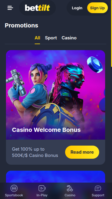 Promoções móveis do Bettilt Casino