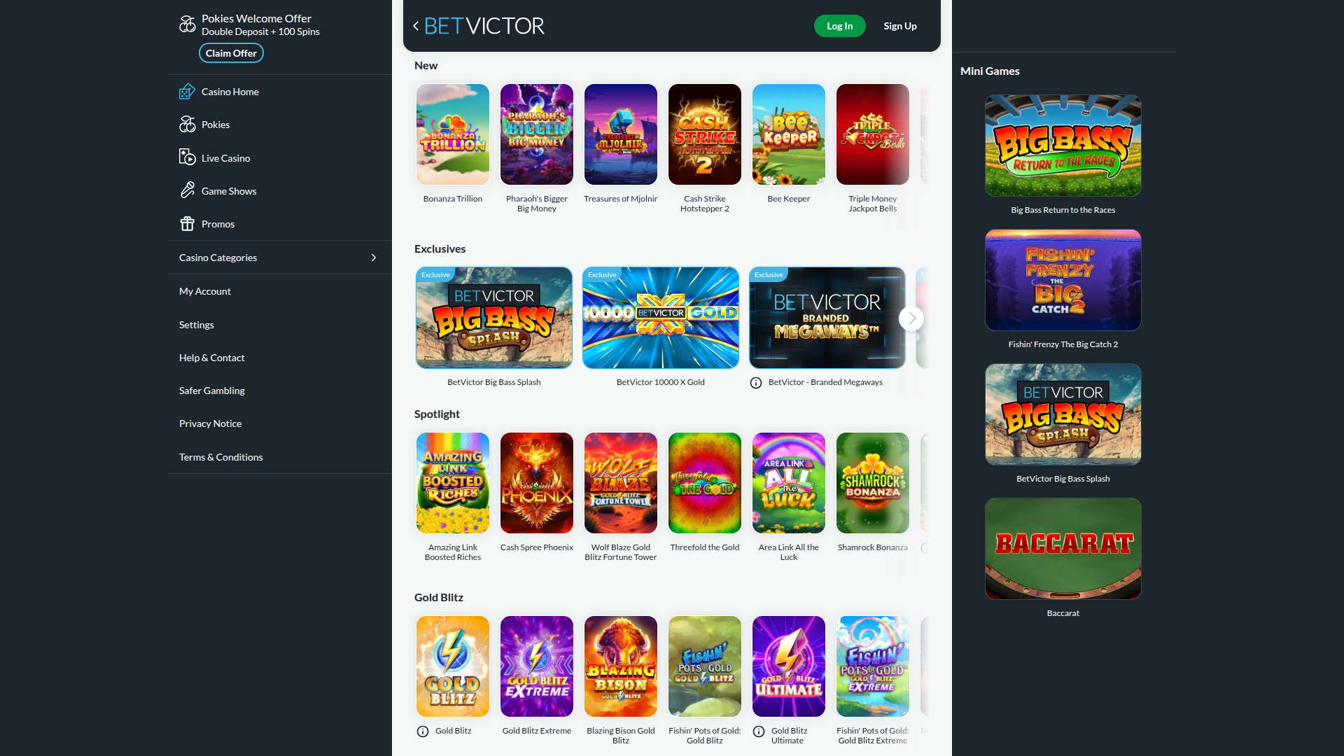 Jeux de bureau de BetVictor Casino