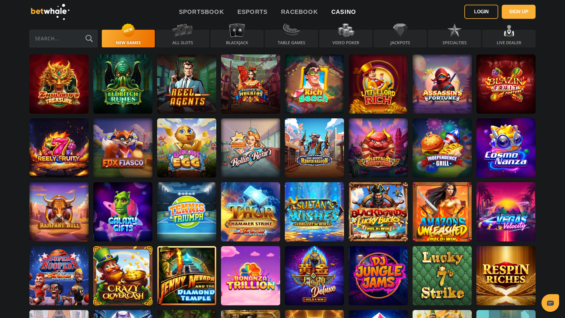 Betwhale Casino Desktop Games