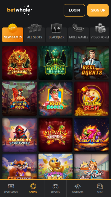 Betwhale Casino Mobile Games