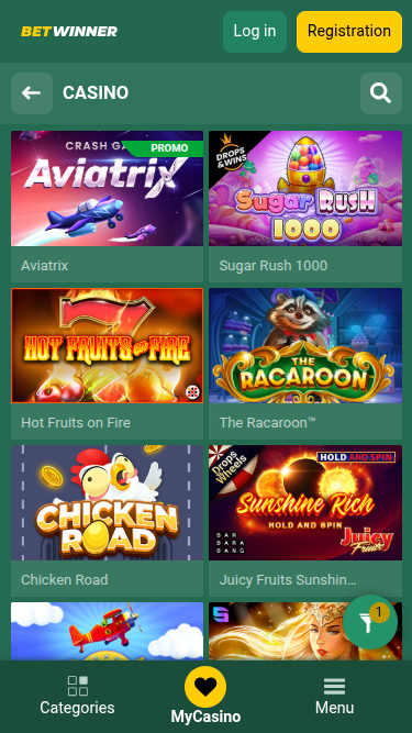 BetWinner Casino Mobile Games