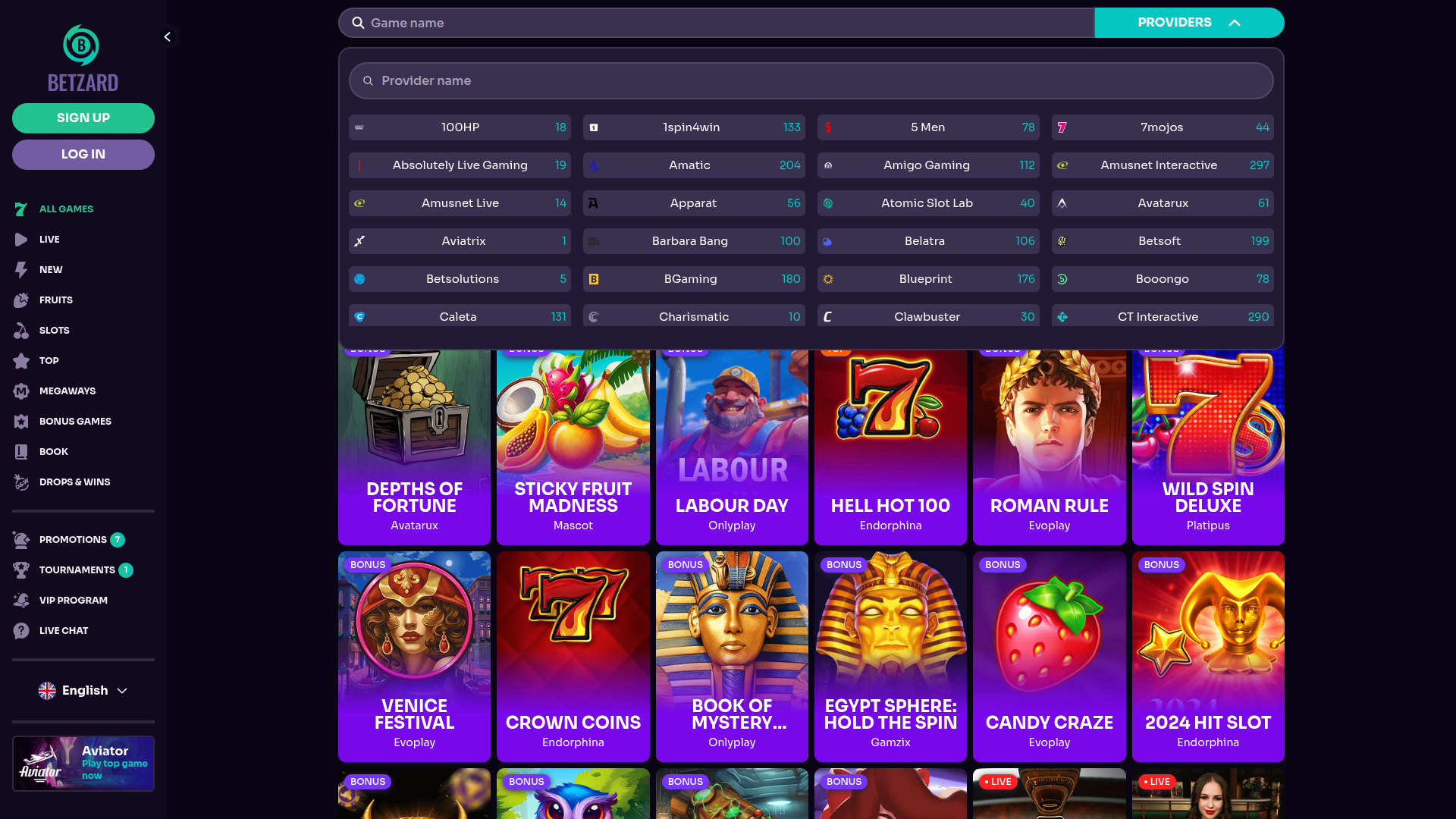 Betzard Casino Desktop Game Developers