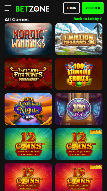 Giochi mobile di Betzone Casino
