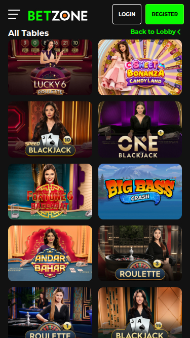 Live dealer mobile di Betzone Casino