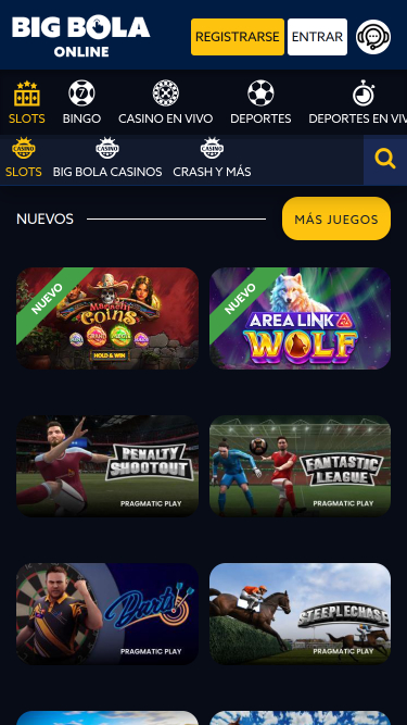 Juegos móviles de Big Bola Casino