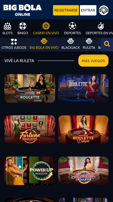 Crupier en vivo móvil de Big Bola Casino