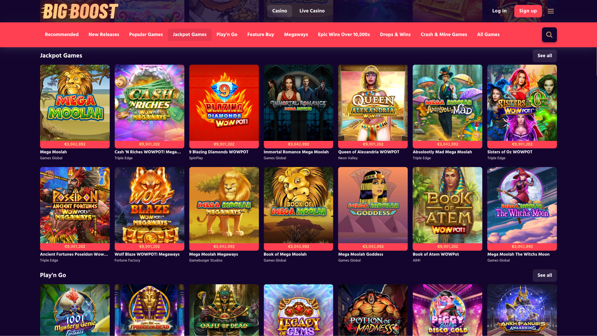 Bote del escritorio de Big Boost Casino