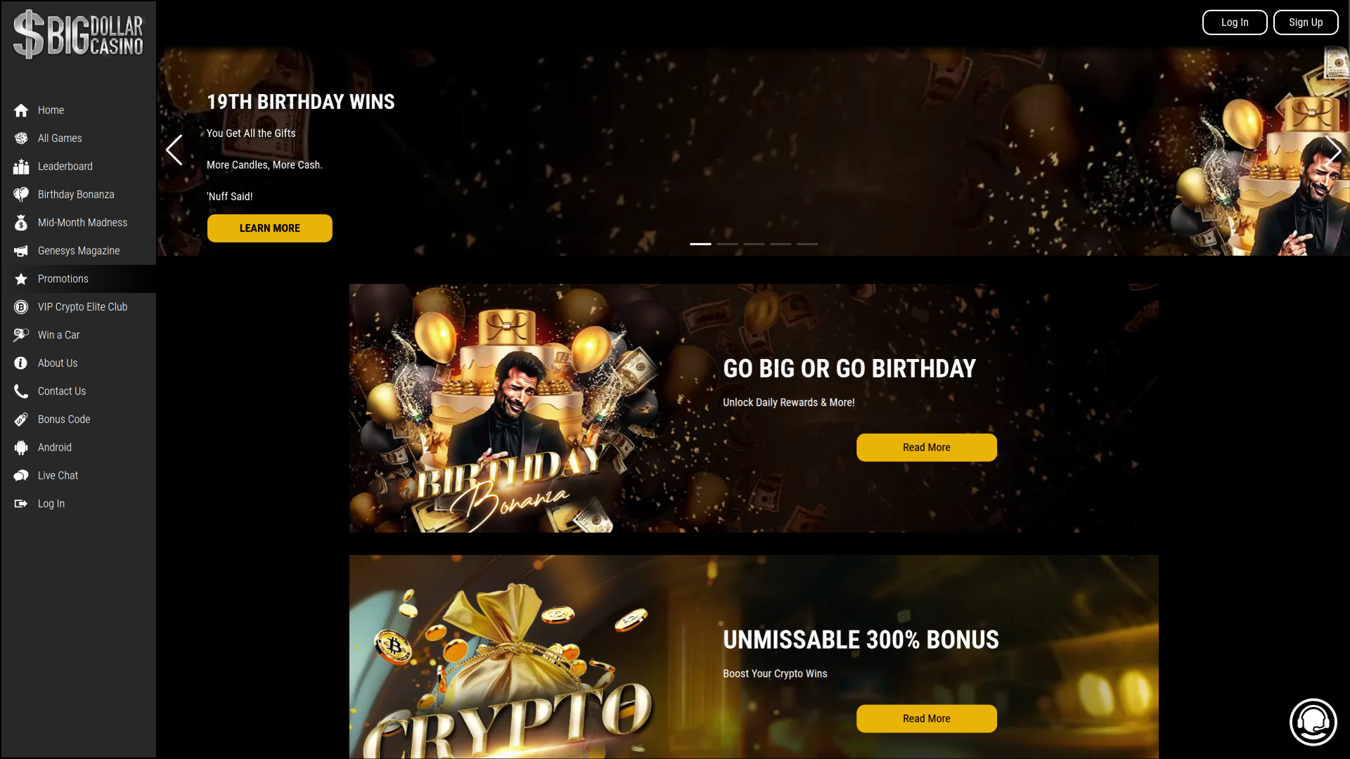 Promotions de bureau de Big Dollar Casino