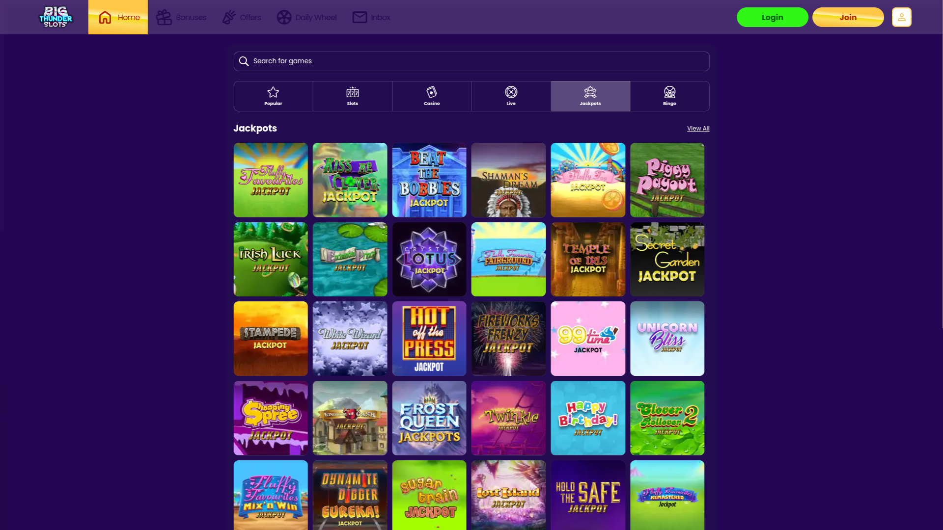 Jackpot de bureau de Big Thunder Slots Casino