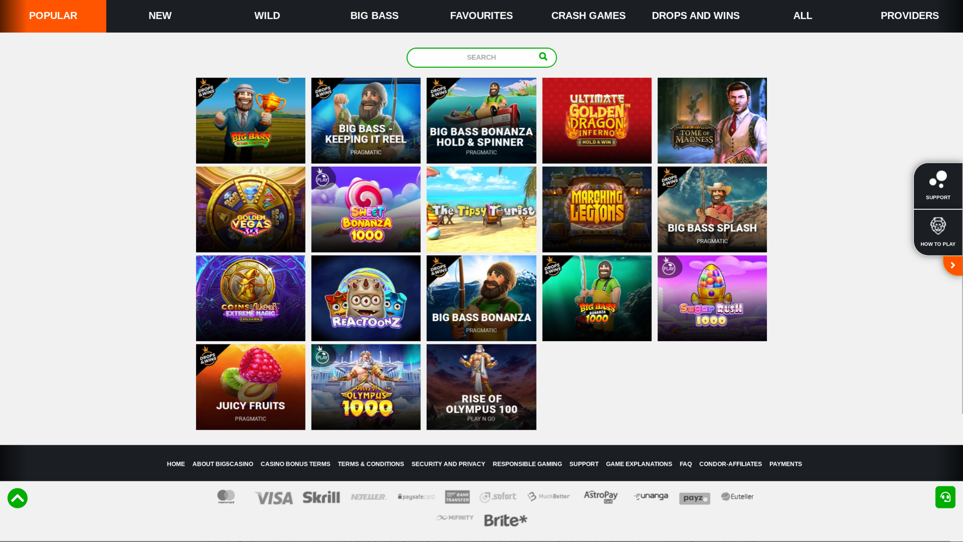 Jeux de bureau de Big5Casino