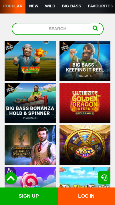 Jeux mobiles de Big5Casino