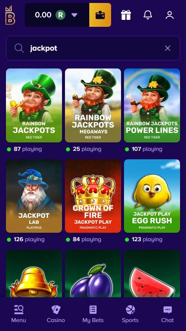 Jackpot móvil del casino Biggerz