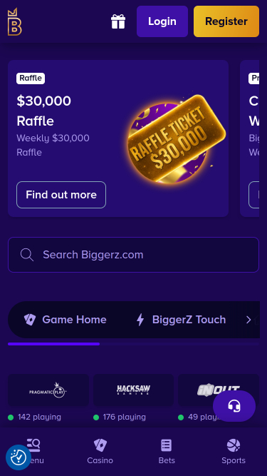 Desarrolladores de juegos móviles de Biggerz Casino