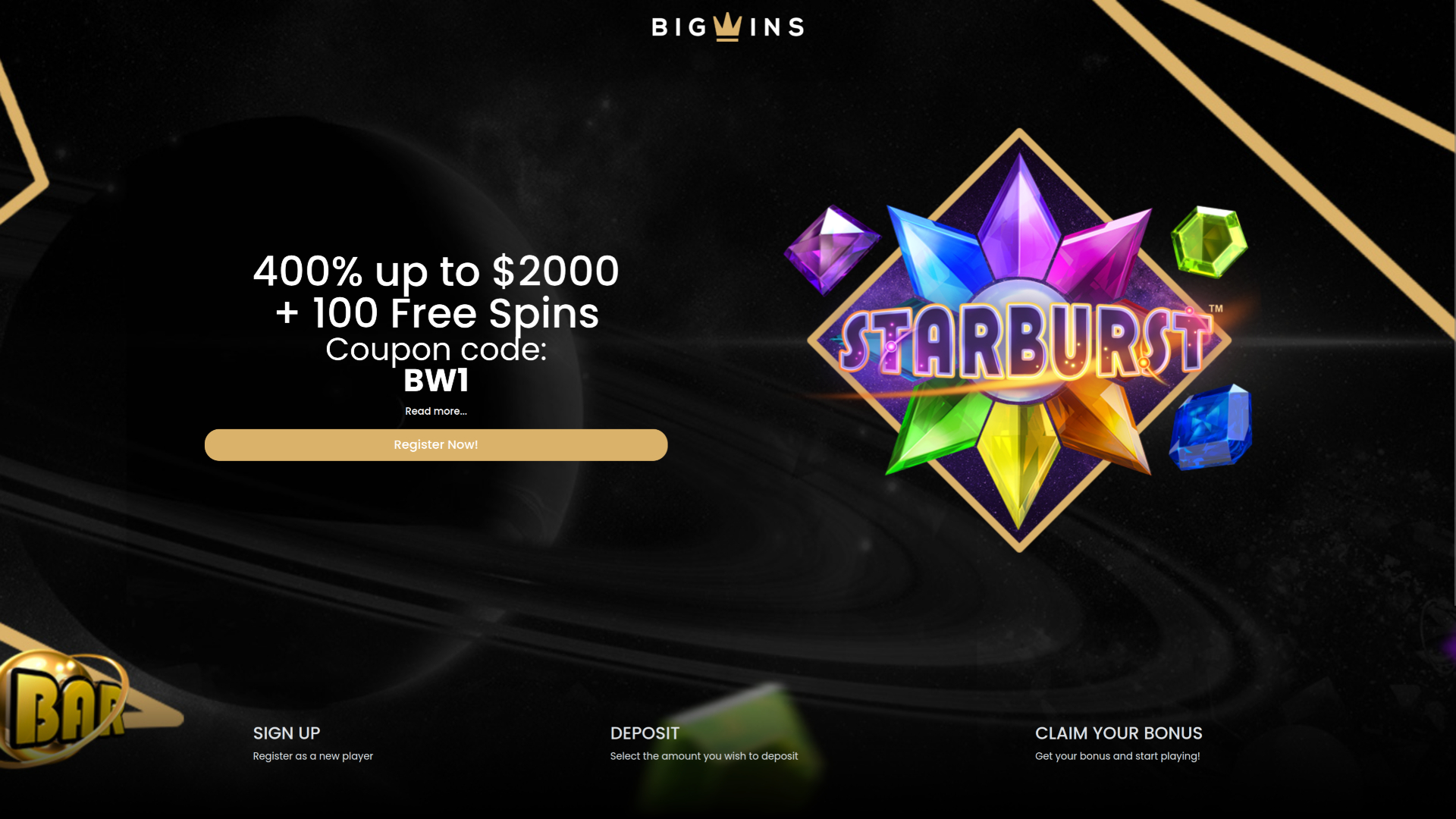 Homepage desktop di BigWins