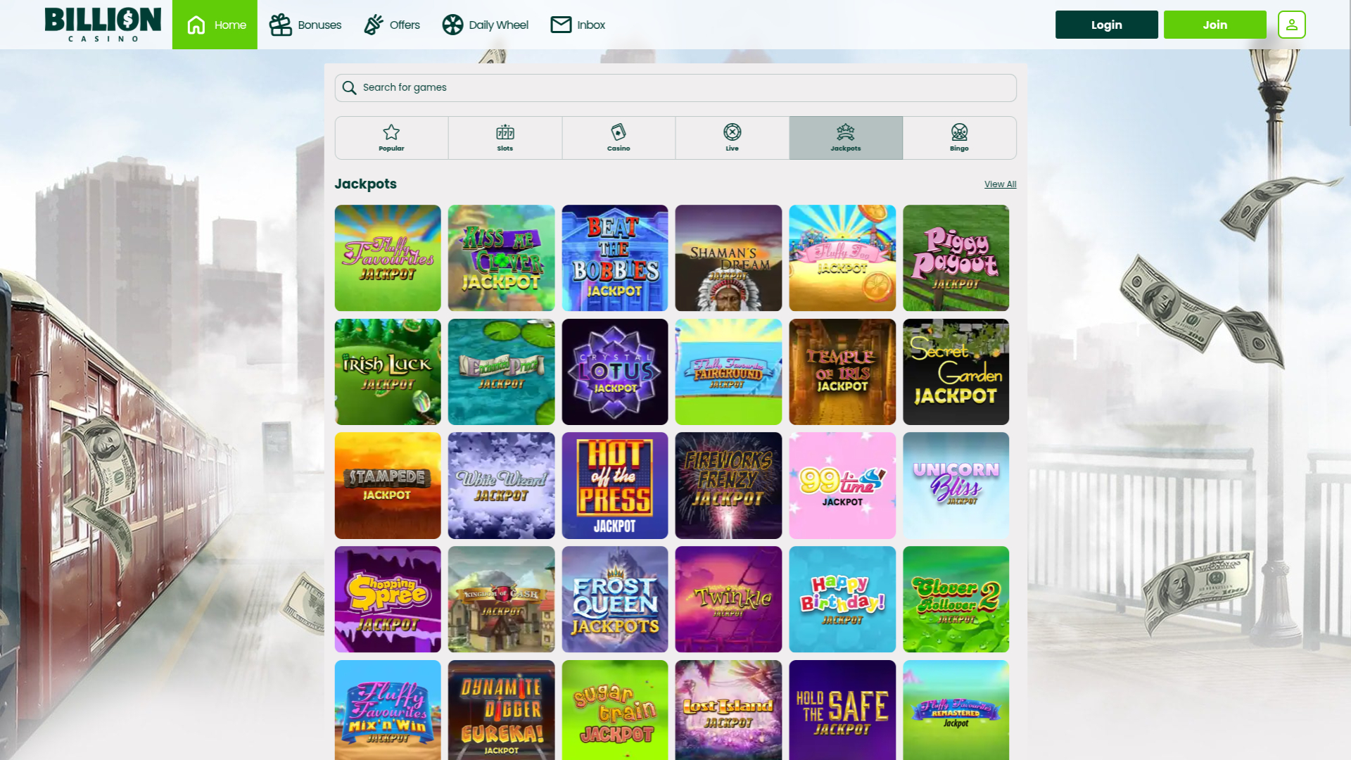 Jackpot de bureau de Billion Casino