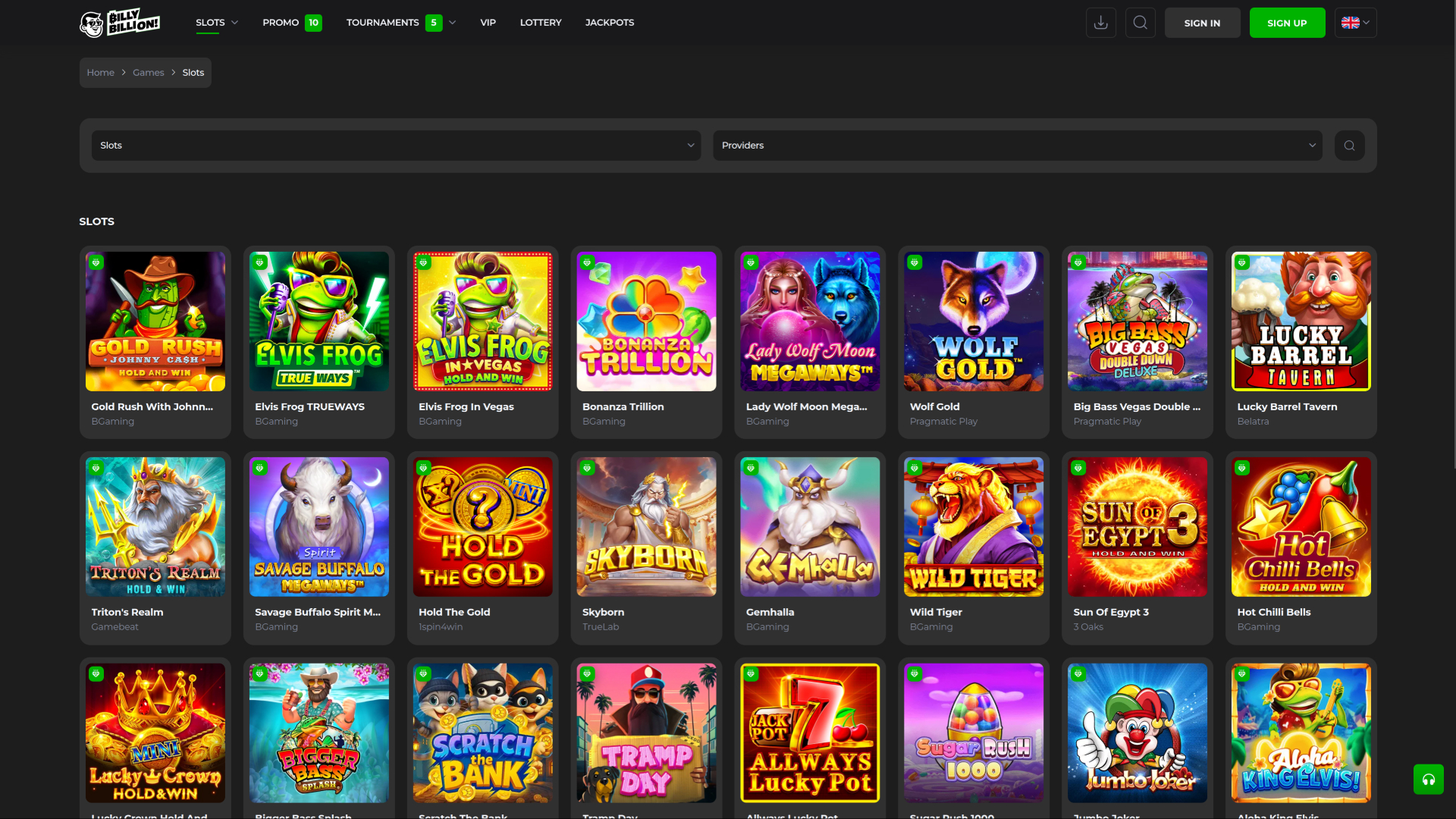 Jeux de bureau de Billy Billion Casino