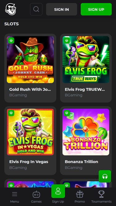 Jeux mobiles de Billy Billion Casino