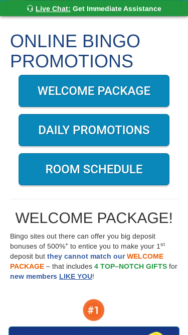 Promotions mobiles de Bingo Billy Casino