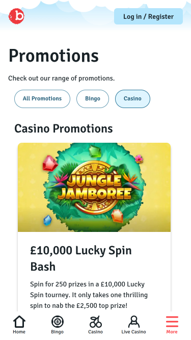 Promotions mobiles de Bingo.com Casino